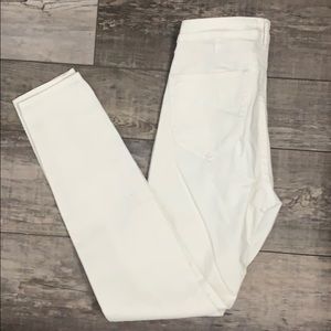 Skinny ankle high waisted White Straight pants